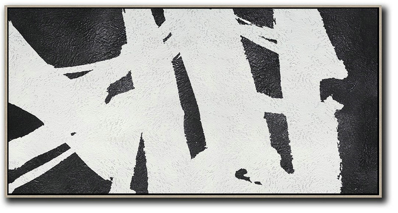 Hand-Painted Canvas Art,Oversized Panoramic Minimal Art On Canvas - Hand Paint Large Art